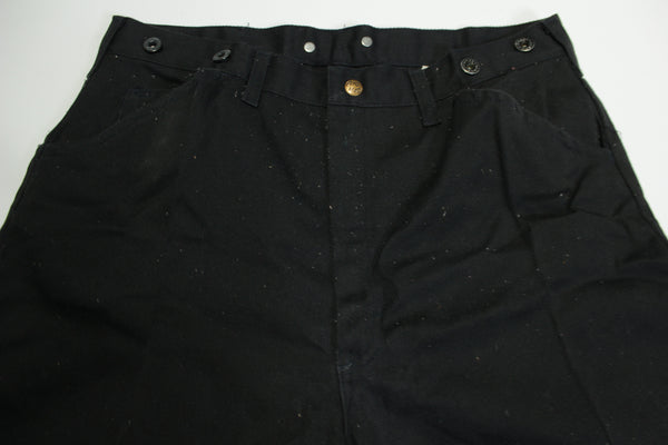 Penneys Big Mac MW Vintage 70's Black Chino Suspender Pants