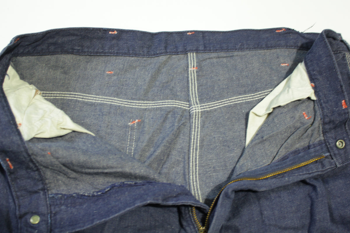 Montgomery Ward Vintage 70's Dark Wash Capenter Loop Triple Stitched Construction Jeans