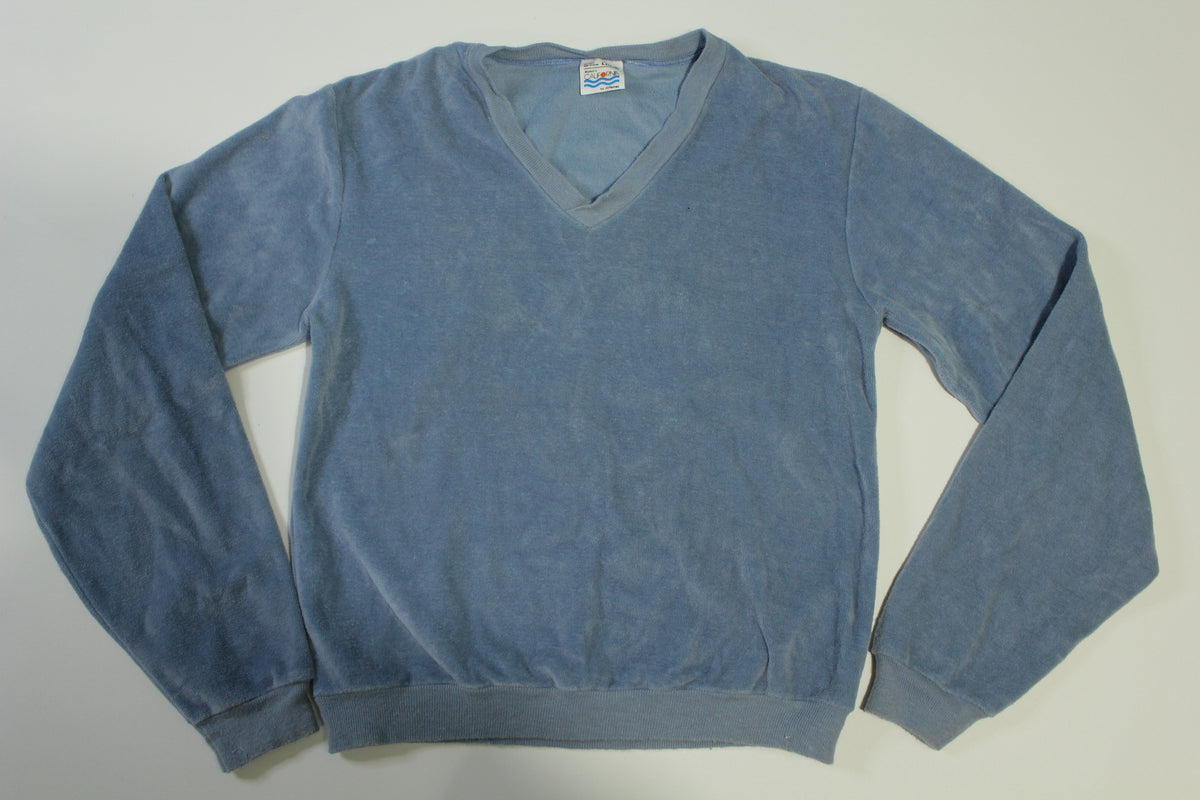 JC Penney California Vintage 80's V-Neck Velour Sweater