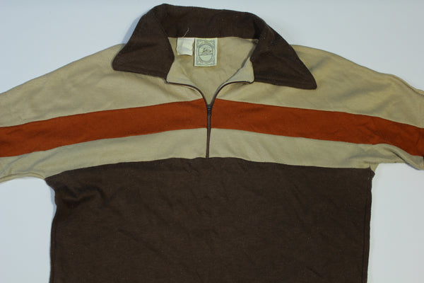 The Great American Shirt Company Vintage 80's Short Sleeve Quarter Zip Polo Shirt
