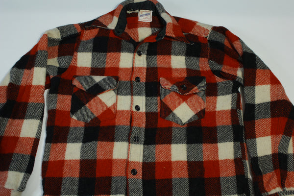 Frost Proof For Warm Wear Vintage 70's Buffalo Check Wool Flannel Shirt