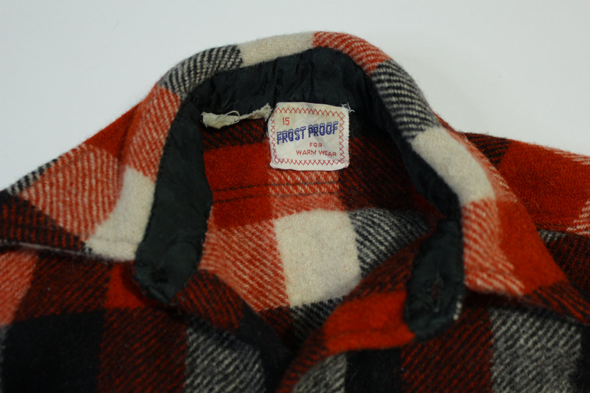Frost Proof For Warm Wear Vintage 70's Buffalo Check Wool Flannel Shirt