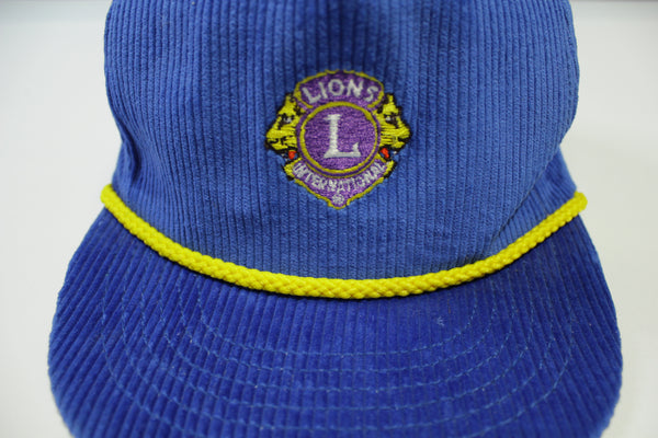 Lions International Corduroy Cord Vintage 80's Stylemaster USA Snapback Hat