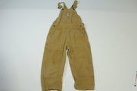 Carhartt YTR01 Double Knee Kids Youth 4T BRN Construction Overalls