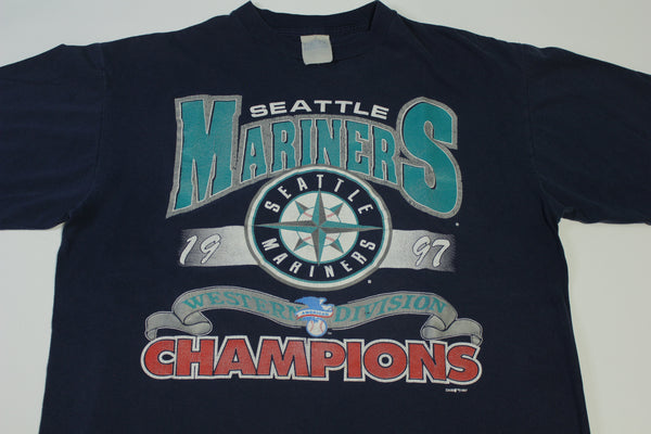 Seattle Mariners Western Division Champions Vintage 1997 90's Distressed T-Shirt