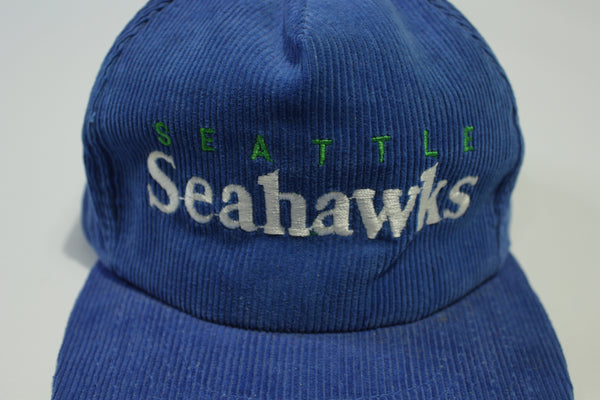 Seattle Seahawks Vintage 80's Corduroy Adjustable Snapback Hat