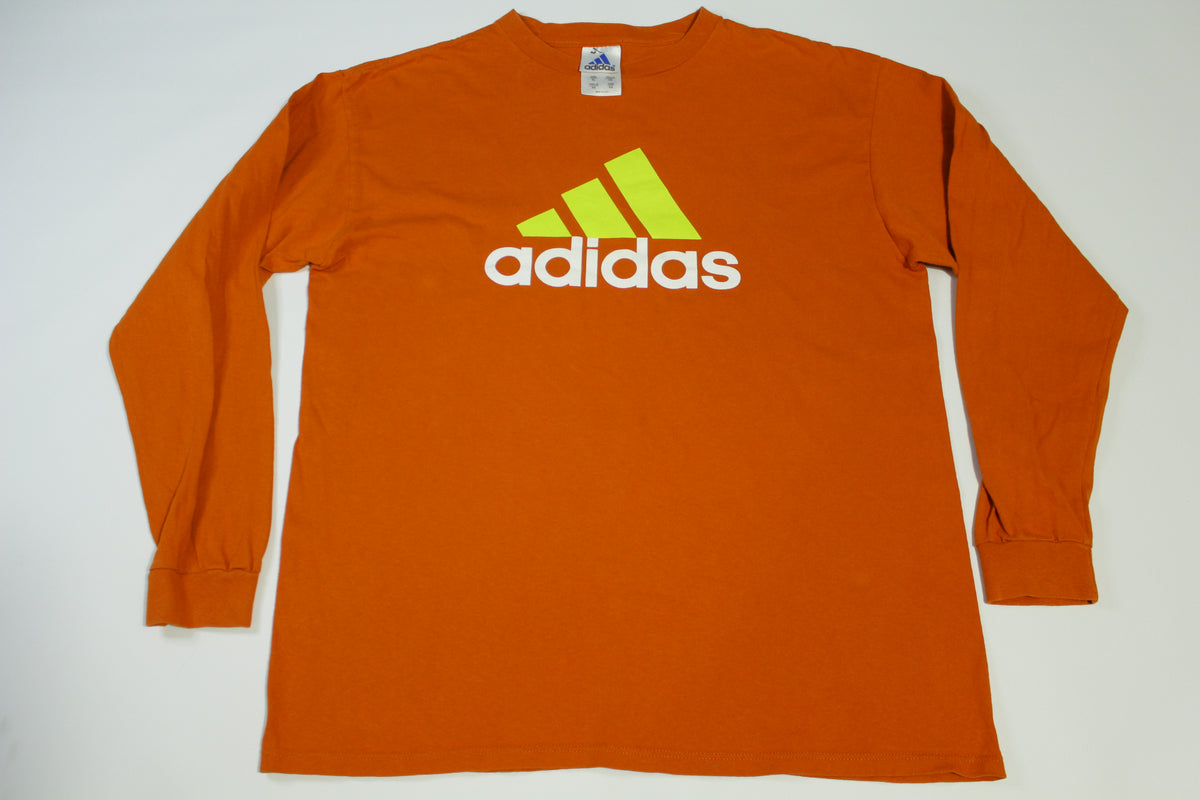 Adidas Vintage 1990's Made in USA Long Sleeve Orange T-Shirt
