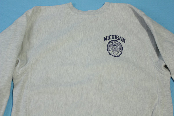University of Michigan Wolverines Vintage Champion 90's Reverse Weave Crewneck Sweatshirt