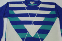 Izod Club Vintage Bright Stripes Colorful Happy 90's Golf Sweater