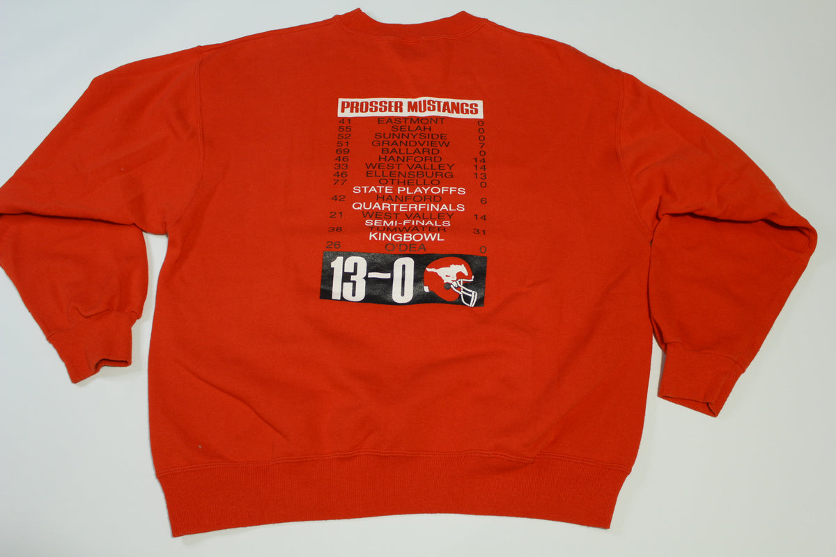 Prosser Mustangs 1992 State Champions AA 13-0 Football Vintage 90's Crewneck Sweatshirt