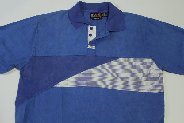 Sasson Color Block Striped Vintage 80's Preppy Short Sleeve Polo Shirt