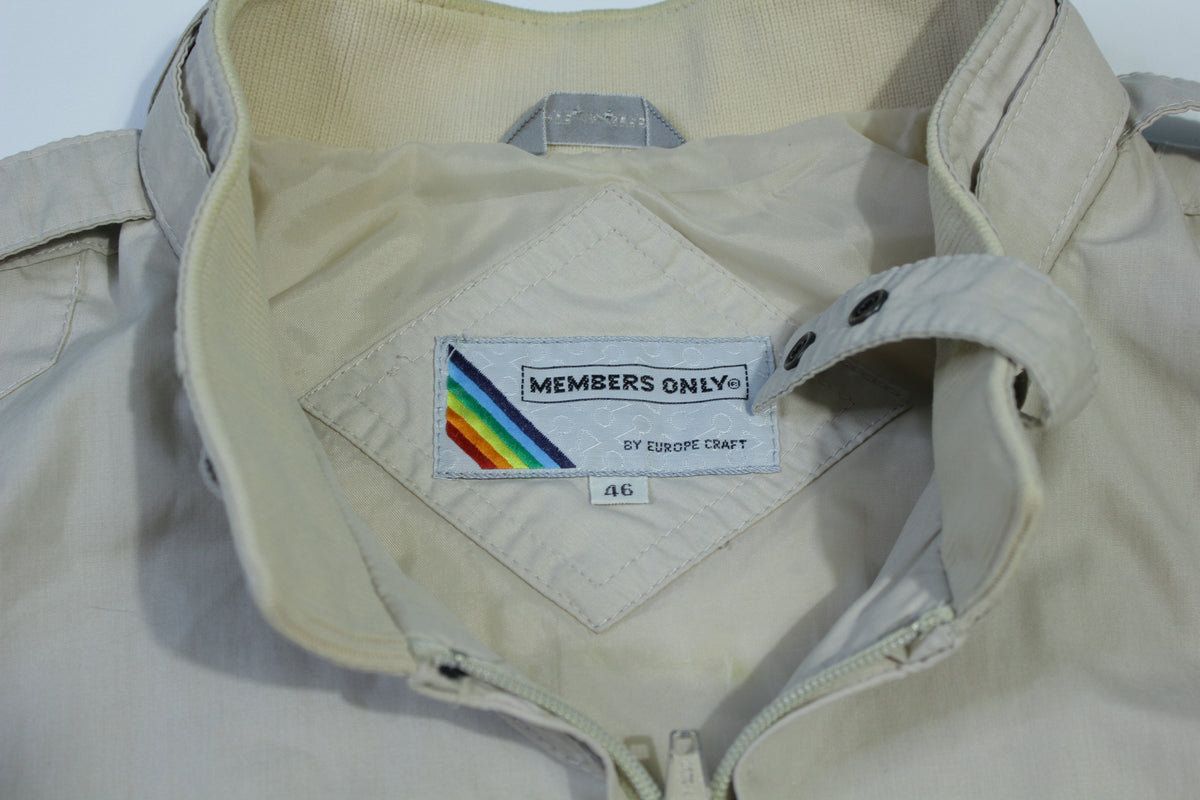 Members Only Vintage 80's Europe Craft Rainbow Bar Tag Jacket Lightweight