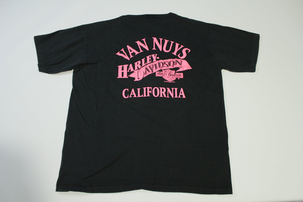 Harley Davidson Holoubek Made in USA Vintage 90's Eagle Roses Van Nuys California T-Shirt