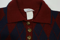 Cricket Lane Vintage 80's Made in USA Women's Argyle Sweater