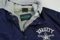Dallas Cowboys Varsity Championship 1993-1994 Vintage Quilt Sweatshirt Lined Hoodie Jacket