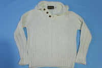 Sears Sportswear Henley 3 Button Vintage 80's Cabled Knit Sweater