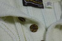 Sears Sportswear Henley 3 Button Vintage 80's Cabled Knit Sweater