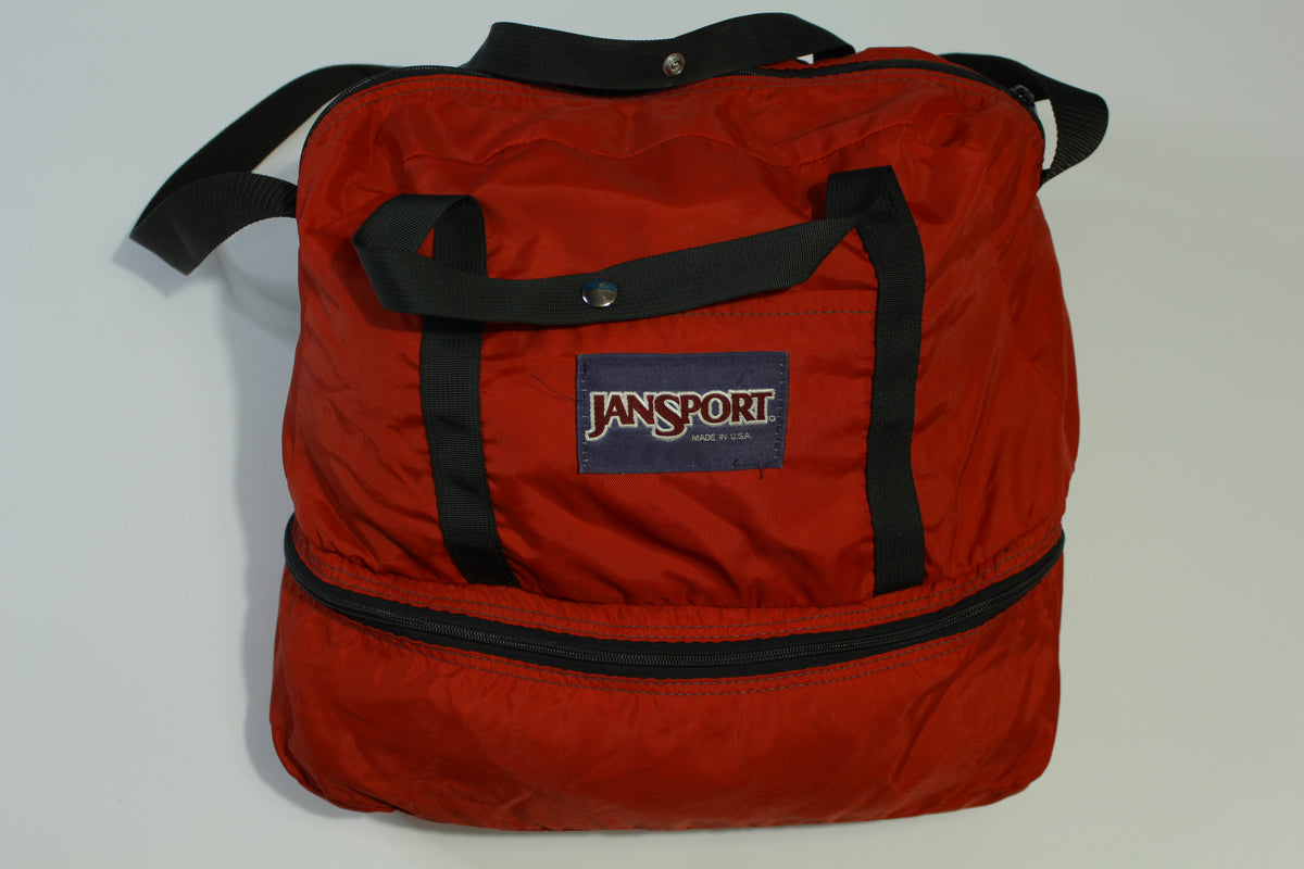 Jansport Made in USA Vintage 80's Convertible Bottom Duffle Gym Bag – The Fuzzy Felt Jansport Made in USA Vintage 80's Convertible Bottom Duffle Gym Bag – The Fuzzy Felt