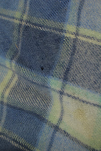 Pendleton Vintage 1960's Wool Plaid Virgin Wool Throw Fringe Blanket 4x5