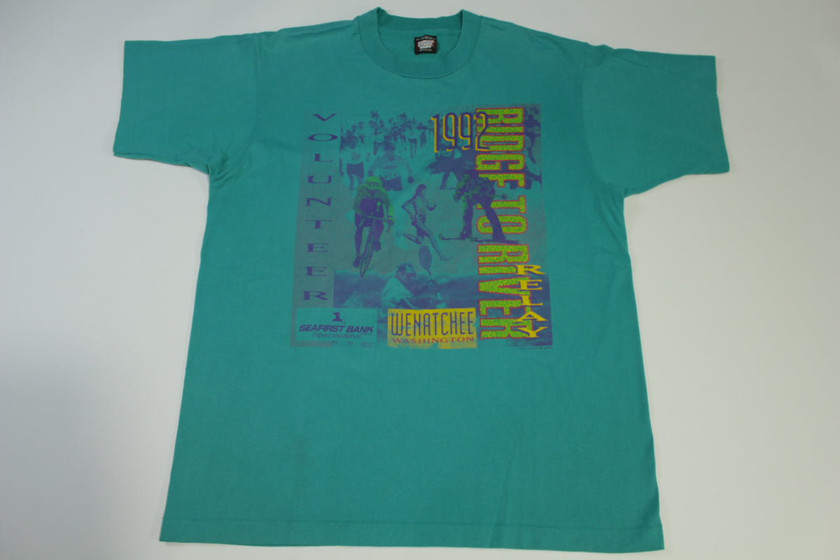 Ridge To River 1992 Wenatchee Vintage 90's Marathon Relay Single Stitch T-Shirt