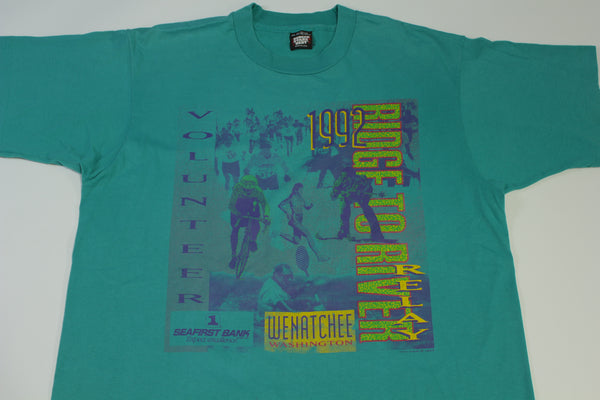 Ridge To River 1992 Wenatchee Vintage 90's Marathon Relay Single Stitch T-Shirt