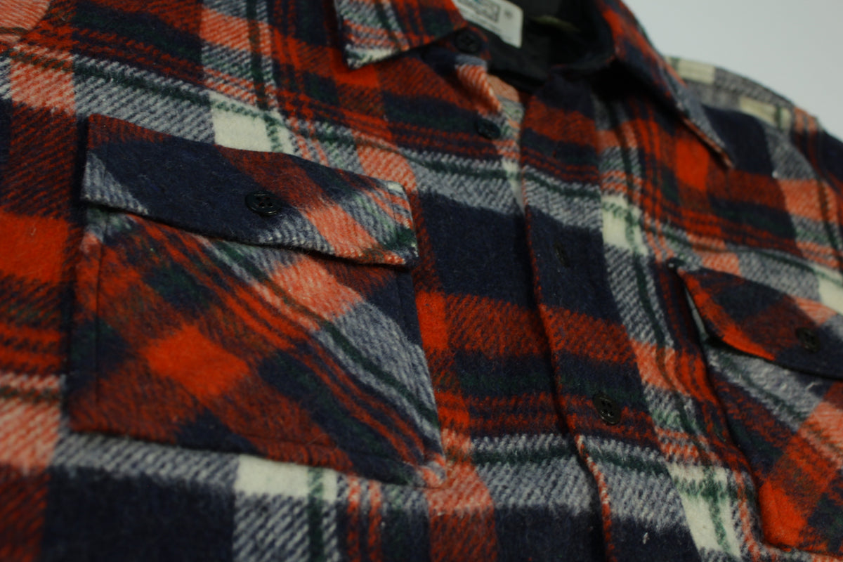 Kmart Key Brushed Wool Blend Vintage 70's  Plaid Lumberjack Flannel Shirt (NOS Deadstock)