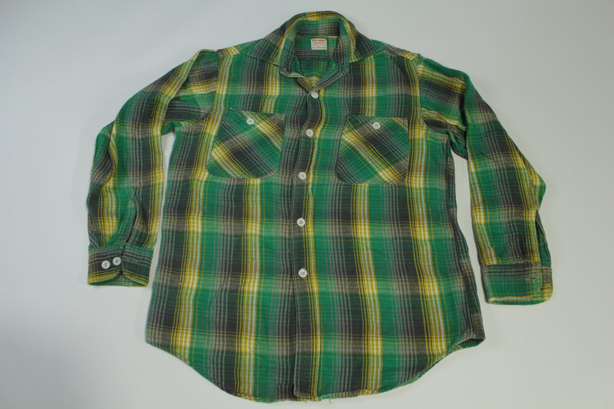 Penneys Sanforized Vintage 50's 60's Big Mac Plaid Lumberjack Flannel Shirt