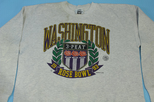 University of Washington Huskies 3-Peat Rose Bowl 1993 Vintage  90's Crewneck Sweatshirt
