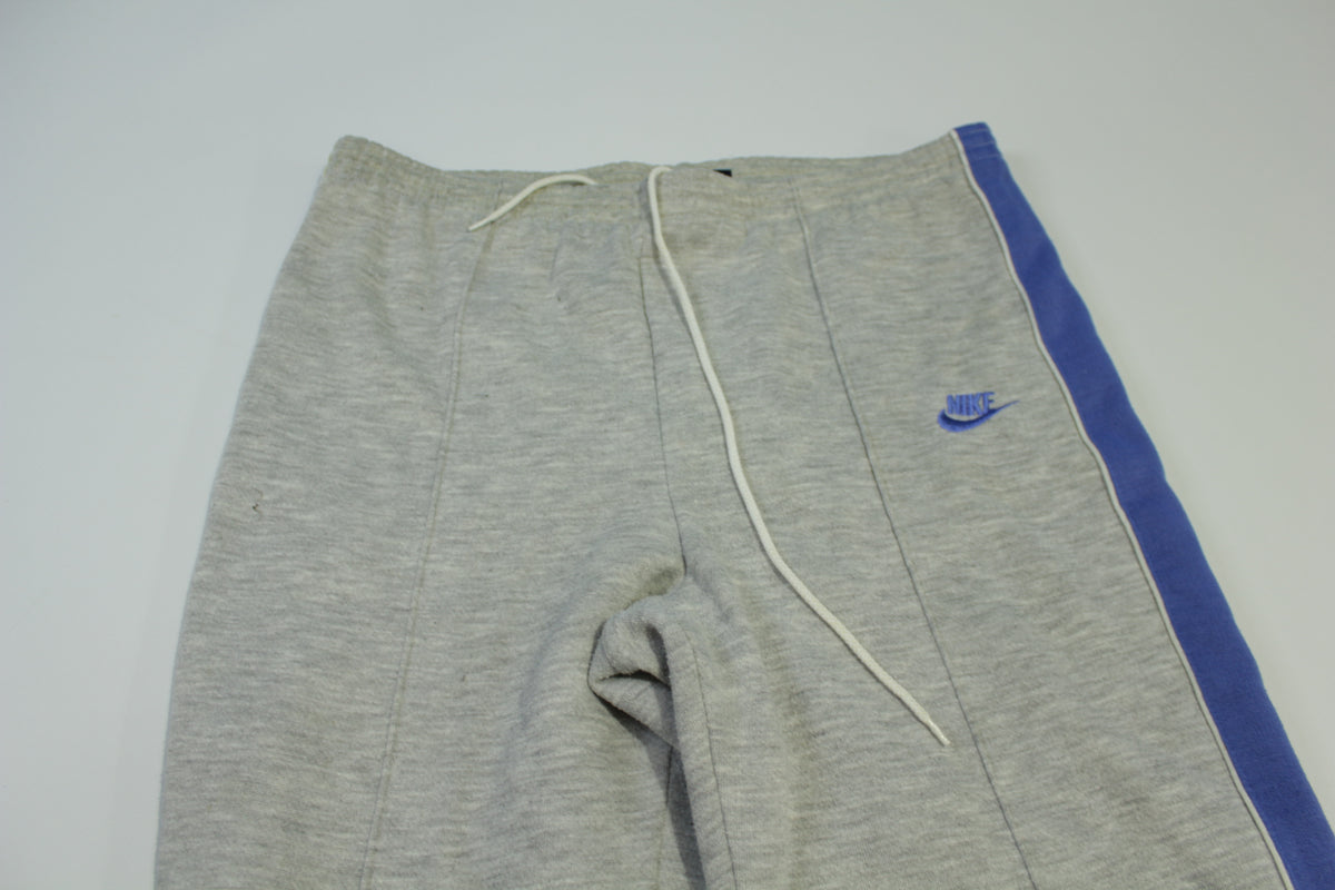 Nike Vintage 80's Heathered Gray Blue Striped Track Sweats Pants