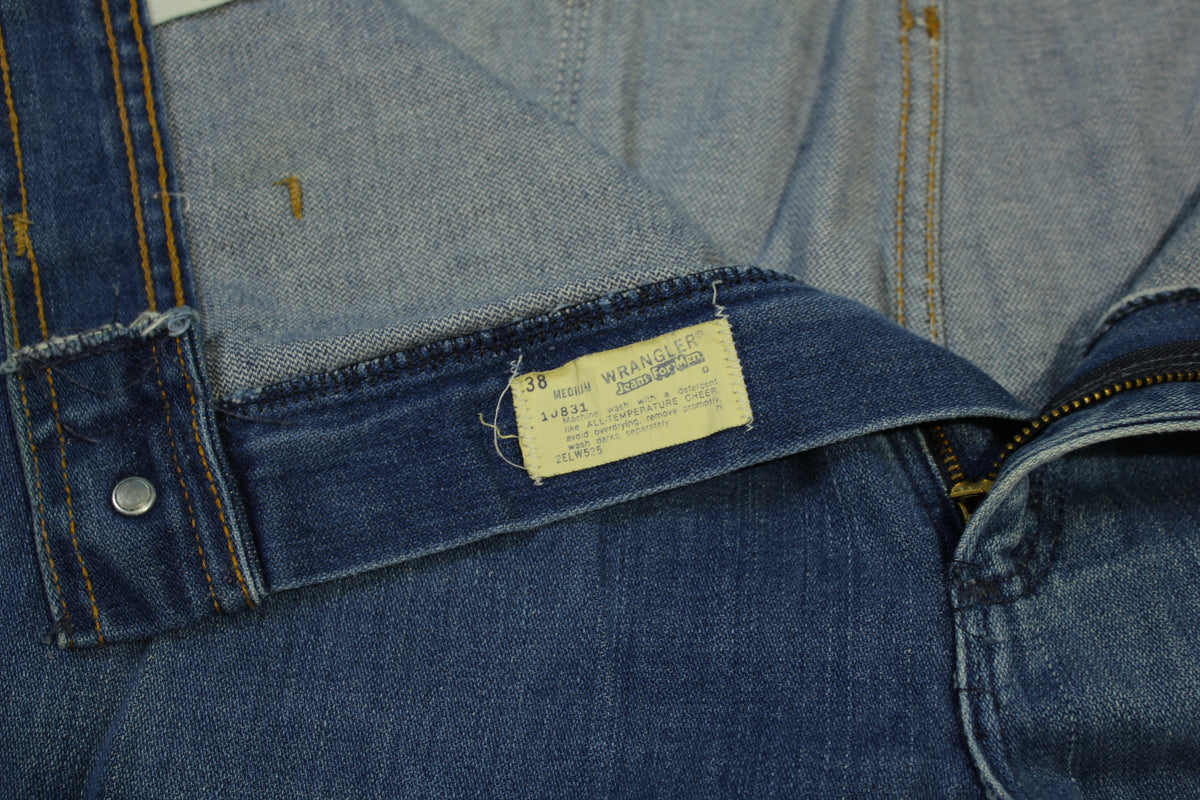 Wrangler Vintage 70's Jeans For Men Flare 2ELW525 10831 Tyvek Tag Denim Blue Jeans