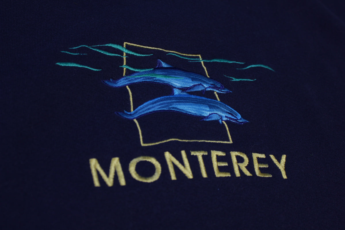 Monterey Dolphins Vintage 90's Lee Sport Made in USA Embroidered Crewneck Sweatshirt