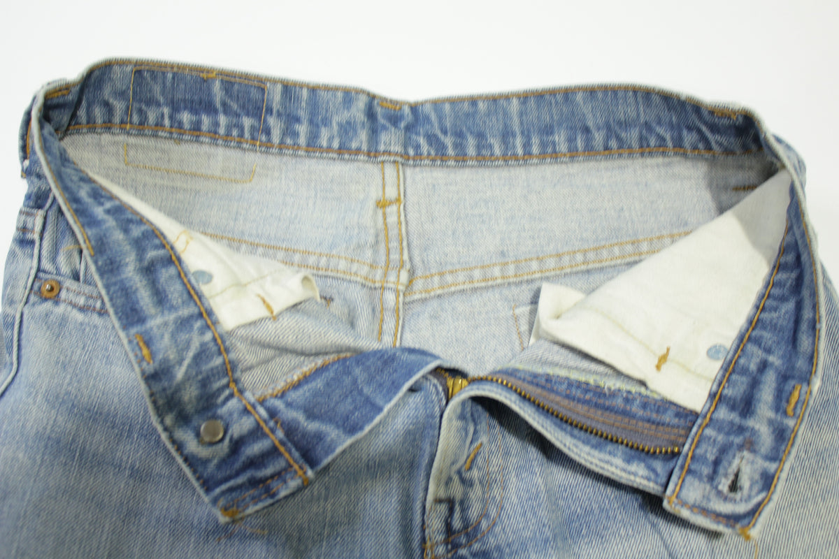 Levis Vintage 70's Black Bar Tack Distressed Red Tab Blue Jean Cut Off Shorts 517-0213
