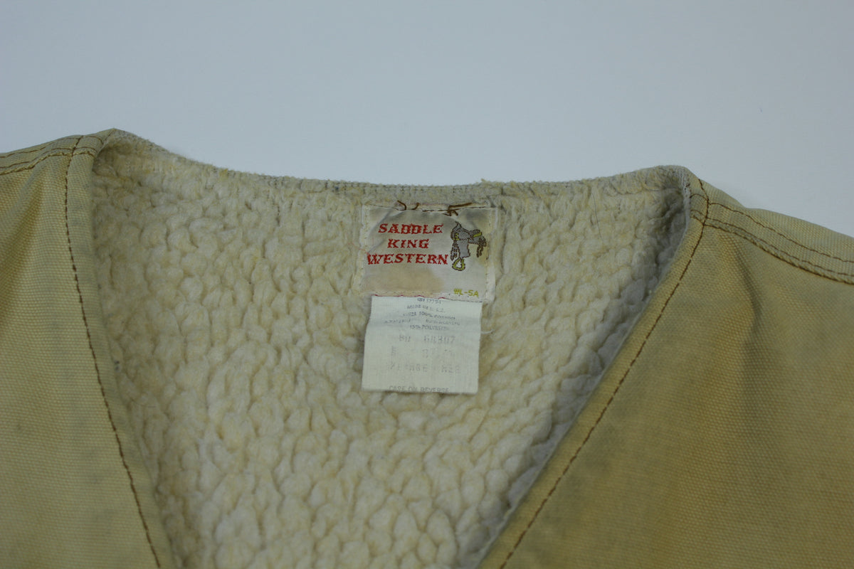 Saddle King Western Duck Canvas Sherpa Lined Made in USA Arctic Insulated Work Vest