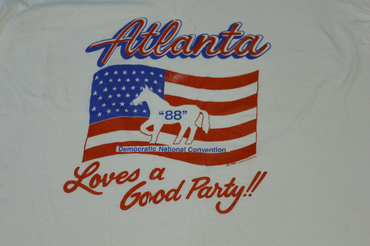 Atlanta 1988 Democratic National Convention Vintage 80's Loves A Good Party T-Shirt
