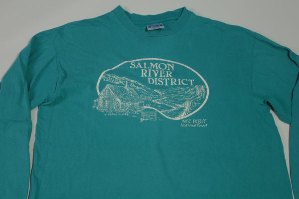 Salmon River District Nez Perce National Forest Vintage 80's Long Sleeve T-Shirt