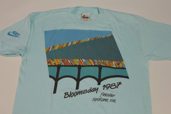Nike Spokane Bloomsday 1987 Finisher Made in USA 80's Run Marathon T-Shirt