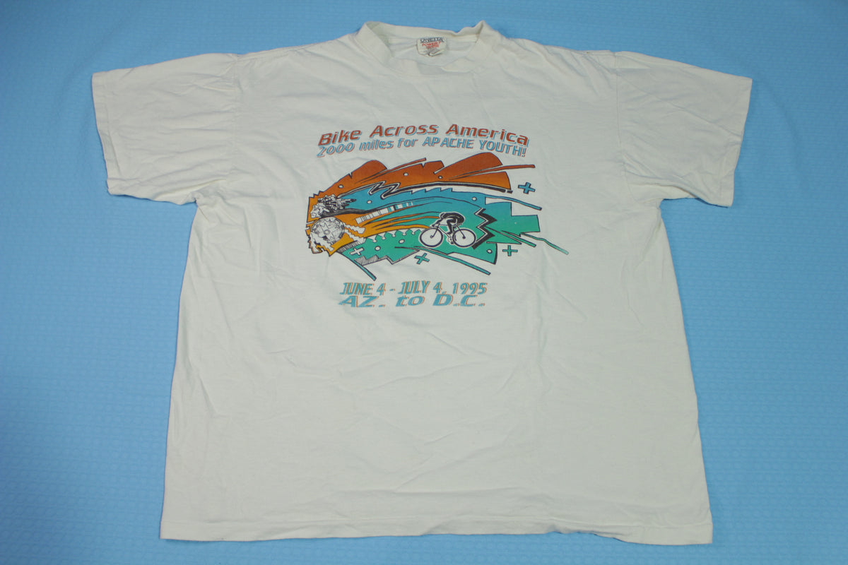 Bike Across America 1995 2000 MIle Made in USA 90's Bicycle Marathon AZ to DC T-Shirt