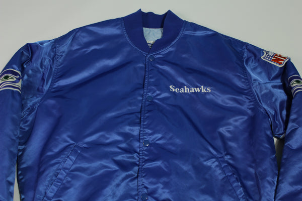 Seattle Seahawks Vintage 80's Made In USA Quilt Lined Original Satin Starter Jacket