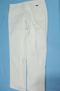 Rustler Vintage 80's Tyvek Tag 89600WM Made in USA Cocaine White Boot Zipper Denim Jeans
