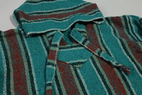 Mexico Drug Rug Poncho Hoodie Baja Sweater Vintage Pullover