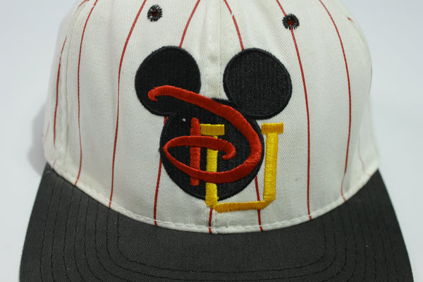 Disney University Mickey Made in USA Pinstripe Vintage 90's Adjustable Snapback Hat