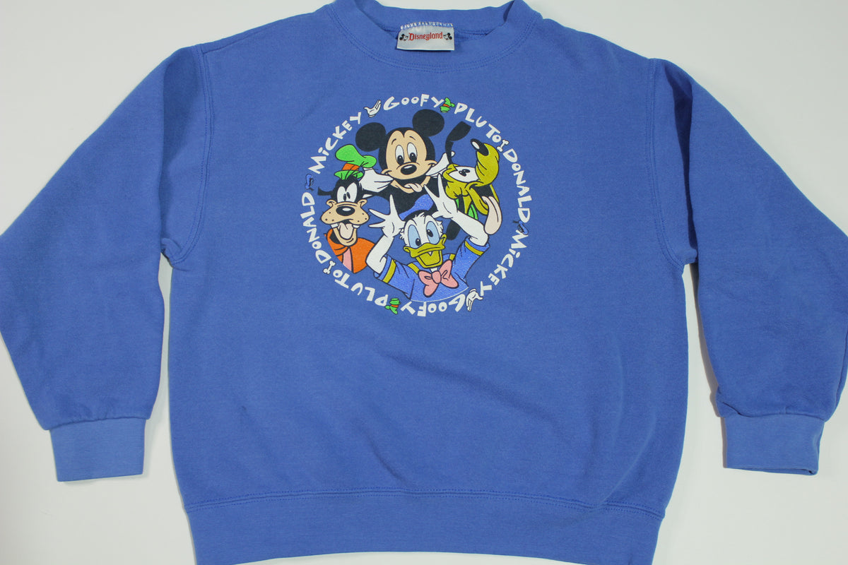 Mickey Pluto Goofy Donald Vintage 90's Disneyland Crewneck Sweatshirt