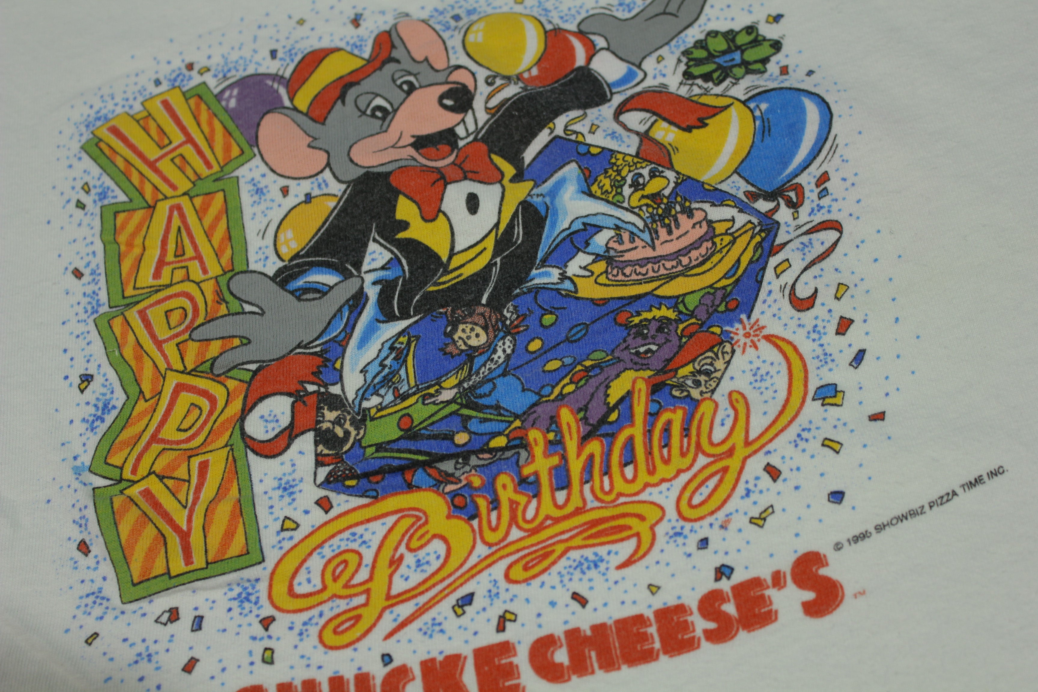 Happy Birthday Chuck E Cheese's Vintage 90's 1996 Showbiz Pizza