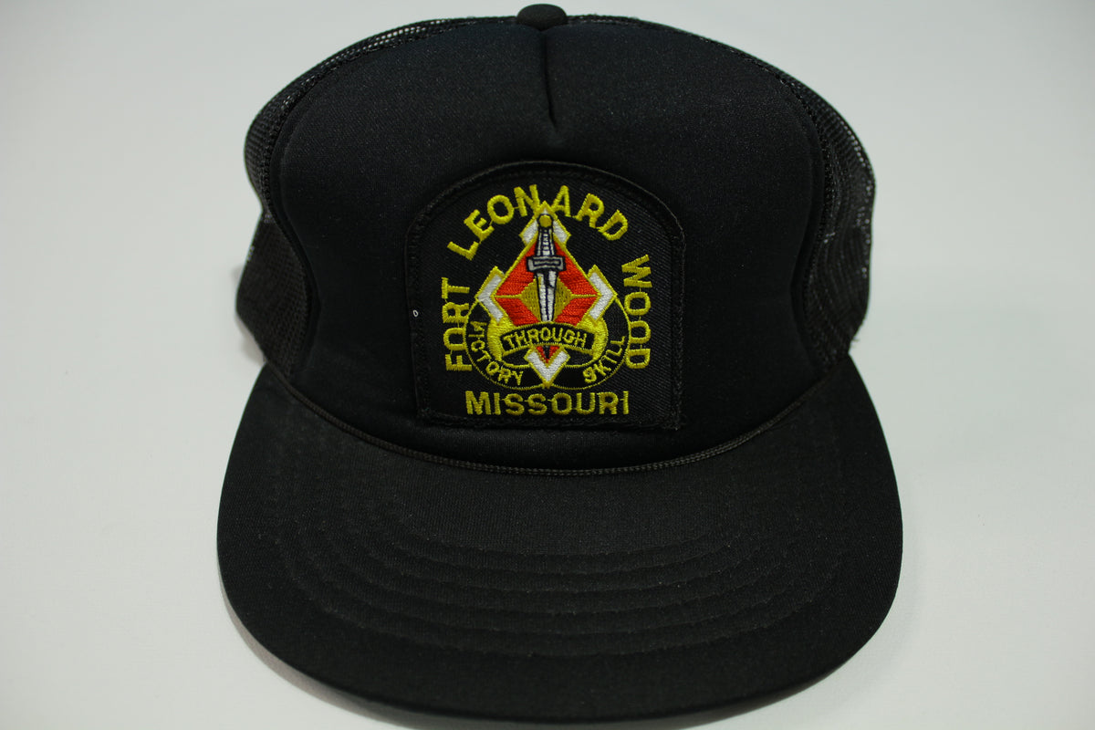 Fort Leonard Wood Missouri Victory Through Skill Vintage 80's Adjustable Snapback Hat