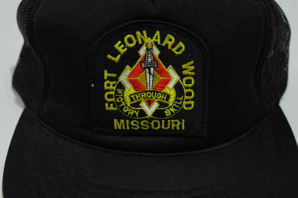 Fort Leonard Wood Missouri Victory Through Skill Vintage 80's Adjustable Snapback Hat