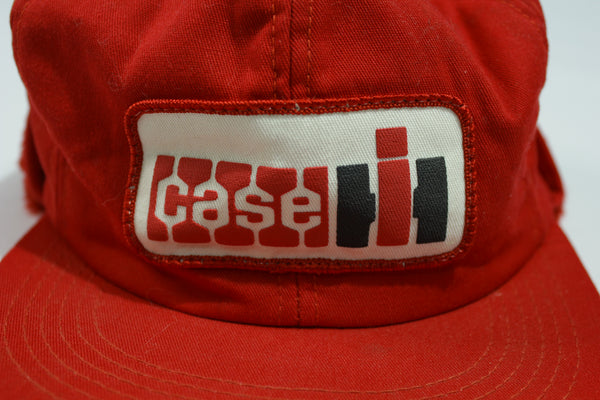 Case International Harvester Farming Vintage 80's Hunting Flapper Hat w/ Ear Flaps