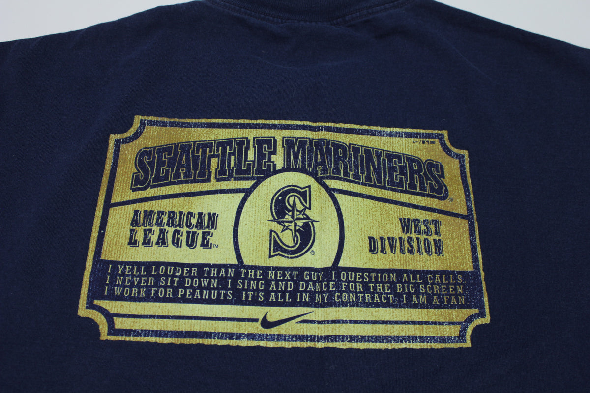 Seattle Mariners 2002 I Yell Louder Ticket Fan Vintage Y2K Nike Team T-Shirt