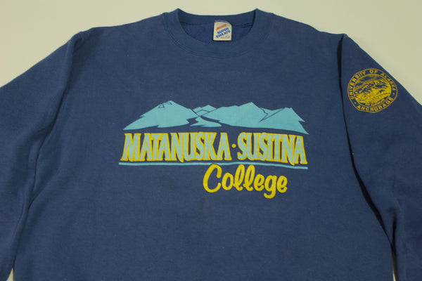 Matanuska Susitna College Vintage 80's University of Alaska Anchorage Ad Summum Sweatshirt