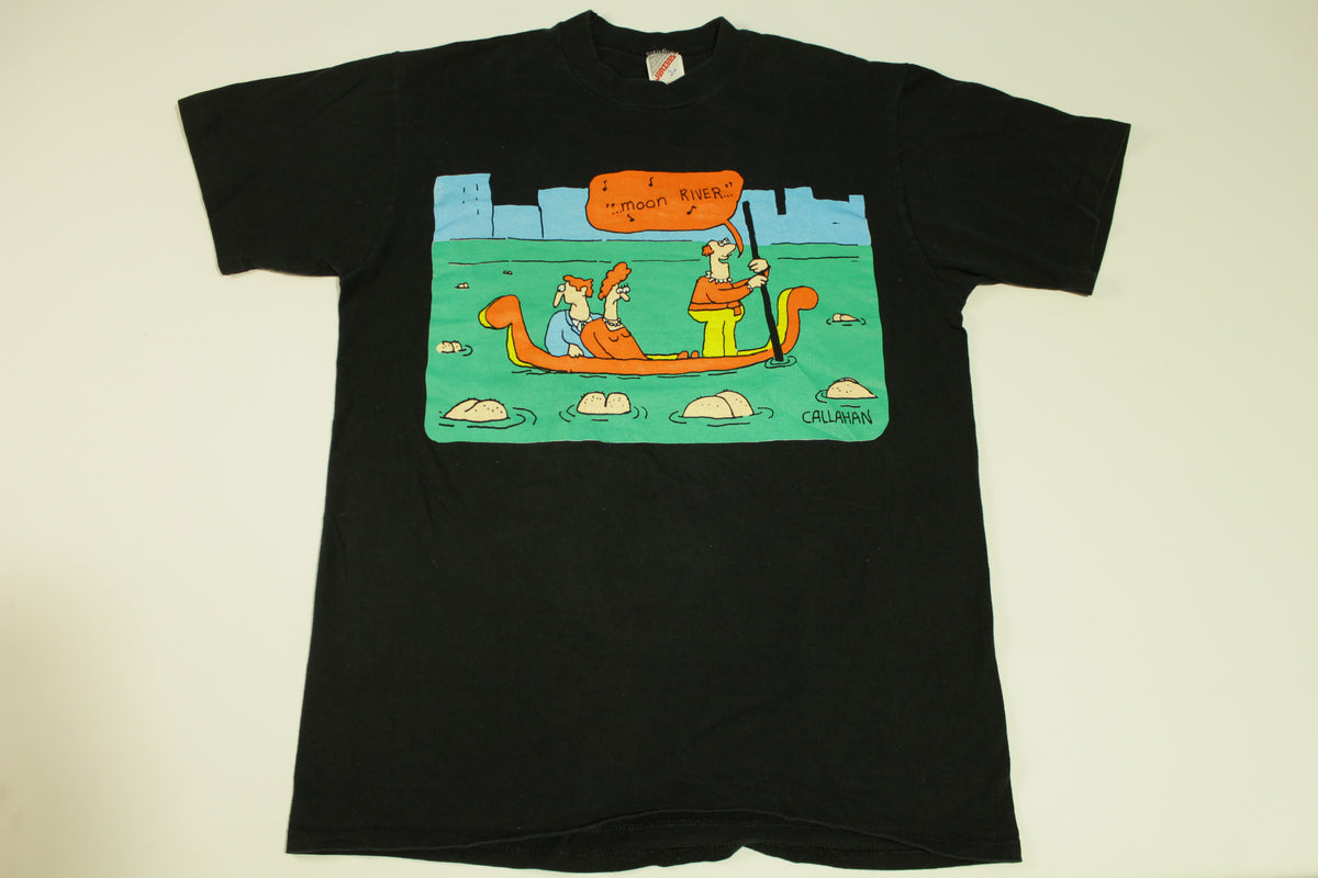 Moon River Vintage 90's Comic Cartoonist John Callahan Funny Art Single Stitch T-Shirt