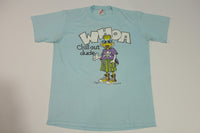 Whoa Chill Out Dude Vintage 1987 J Bates Duck Skull and Bones Skater 80's T-Shirt